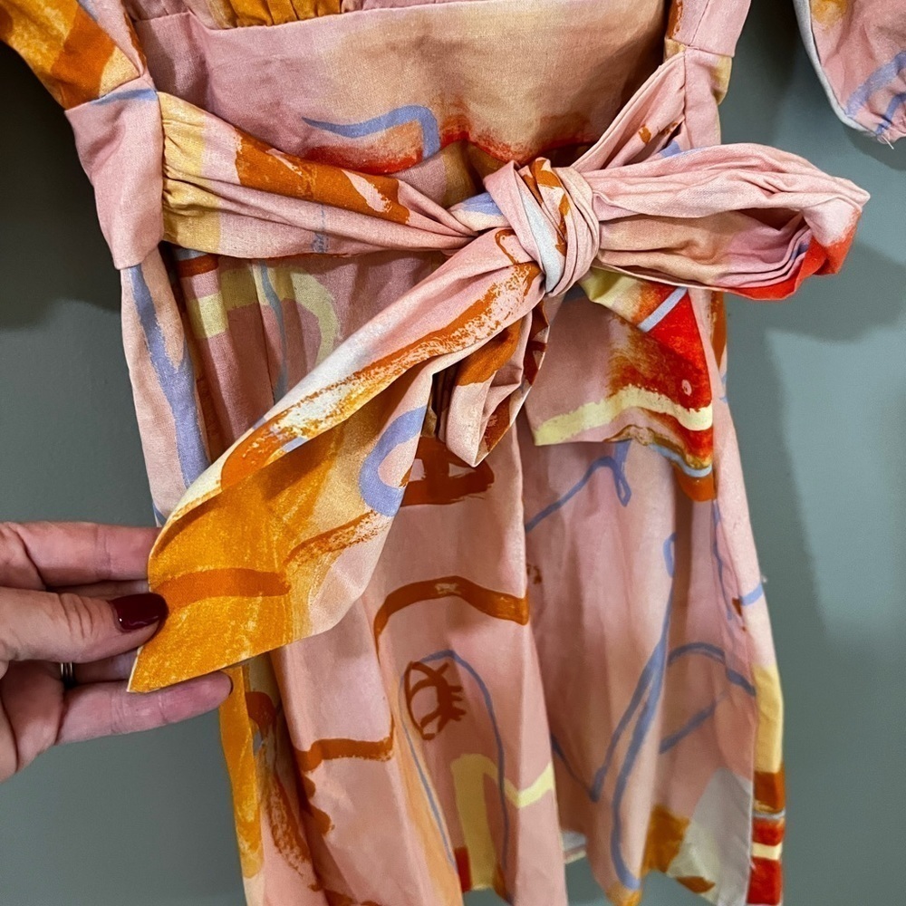 Finders Keepers Pink Wrap Sundress with Puff Sleeves - Picture 9 of 12